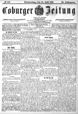 Coburger Zeitung Donnerstag 10. Juli 1913