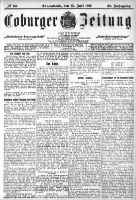 Coburger Zeitung Samstag 12. Juli 1913