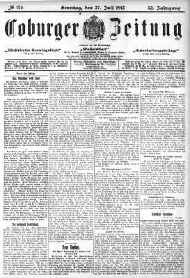 Coburger Zeitung Sonntag 27. Juli 1913