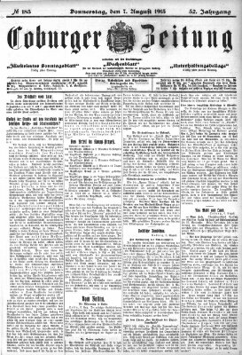 Coburger Zeitung Donnerstag 7. August 1913