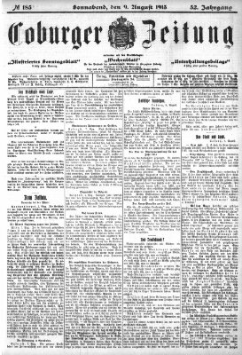 Coburger Zeitung Samstag 9. August 1913