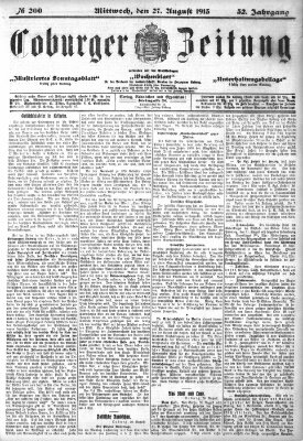 Coburger Zeitung Mittwoch 27. August 1913