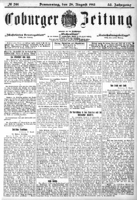 Coburger Zeitung Donnerstag 28. August 1913