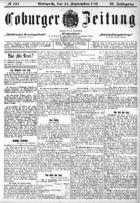 Coburger Zeitung Mittwoch 24. September 1913