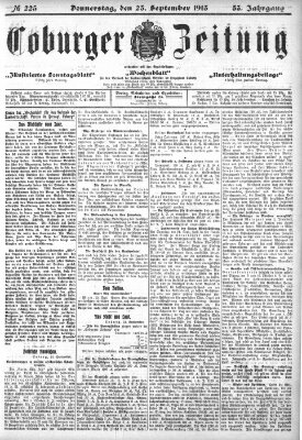 Coburger Zeitung Donnerstag 25. September 1913