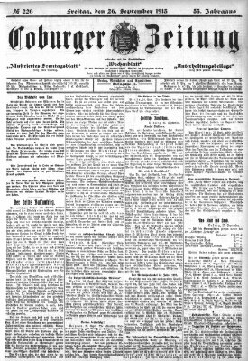 Coburger Zeitung Freitag 26. September 1913