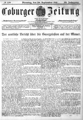 Coburger Zeitung Dienstag 30. September 1913