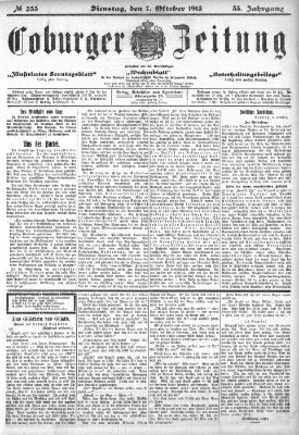 Coburger Zeitung Dienstag 7. Oktober 1913