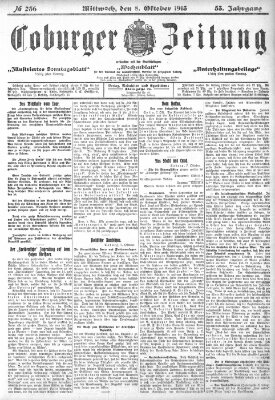 Coburger Zeitung Mittwoch 8. Oktober 1913