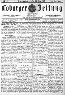 Coburger Zeitung Donnerstag 9. Oktober 1913