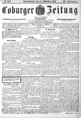 Coburger Zeitung Samstag 11. Oktober 1913