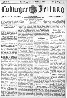 Coburger Zeitung Sonntag 12. Oktober 1913