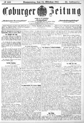 Coburger Zeitung Donnerstag 23. Oktober 1913