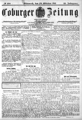 Coburger Zeitung Mittwoch 29. Oktober 1913