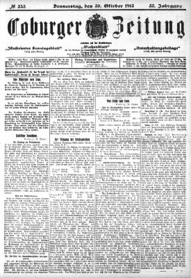 Coburger Zeitung Donnerstag 30. Oktober 1913