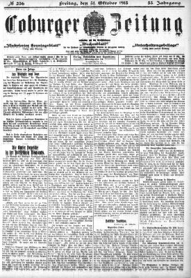 Coburger Zeitung Freitag 31. Oktober 1913