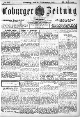 Coburger Zeitung Dienstag 4. November 1913