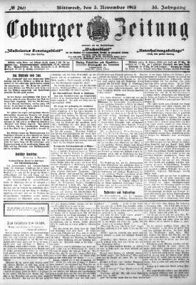 Coburger Zeitung Mittwoch 5. November 1913