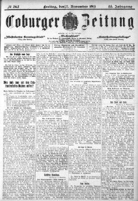 Coburger Zeitung Freitag 7. November 1913