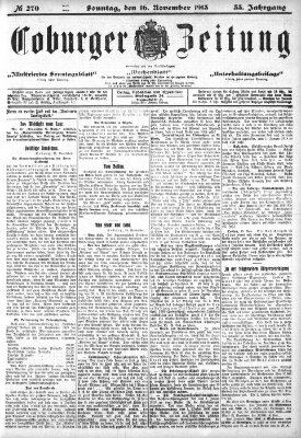 Coburger Zeitung Sonntag 16. November 1913