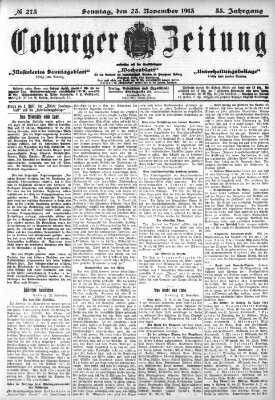 Coburger Zeitung Sonntag 23. November 1913