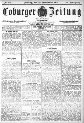 Coburger Zeitung Freitag 28. November 1913