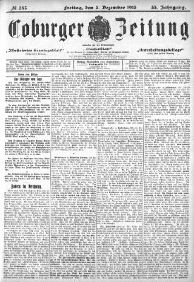 Coburger Zeitung Freitag 5. Dezember 1913