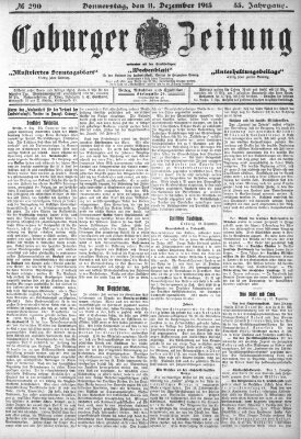 Coburger Zeitung Donnerstag 11. Dezember 1913