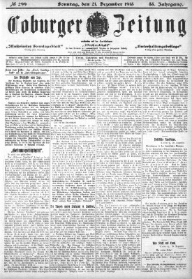 Coburger Zeitung Sonntag 21. Dezember 1913