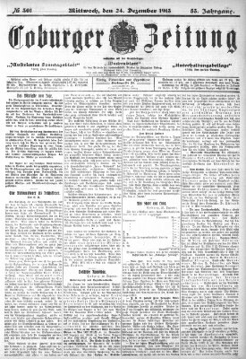 Coburger Zeitung Mittwoch 24. Dezember 1913