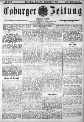 Coburger Zeitung Sonntag 28. Dezember 1913