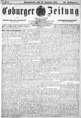 Coburger Zeitung Samstag 10. Januar 1914