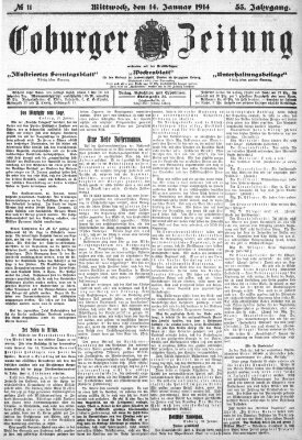 Coburger Zeitung Mittwoch 14. Januar 1914