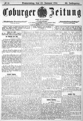 Coburger Zeitung Donnerstag 22. Januar 1914