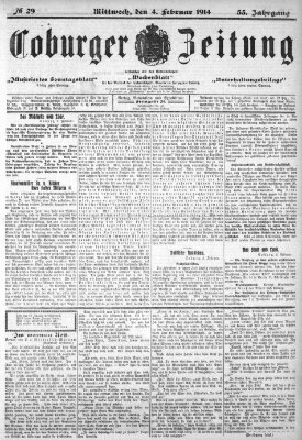 Coburger Zeitung Mittwoch 4. Februar 1914