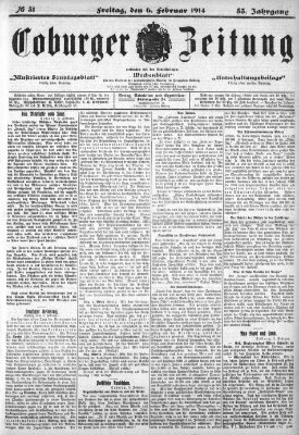 Coburger Zeitung Freitag 6. Februar 1914