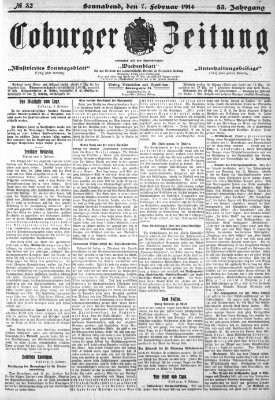 Coburger Zeitung Samstag 7. Februar 1914