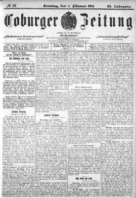 Coburger Zeitung Sonntag 8. Februar 1914