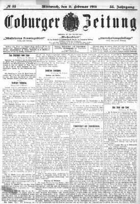 Coburger Zeitung Mittwoch 11. Februar 1914