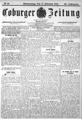 Coburger Zeitung Donnerstag 12. Februar 1914