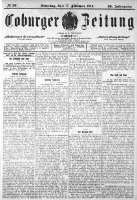 Coburger Zeitung Sonntag 15. Februar 1914