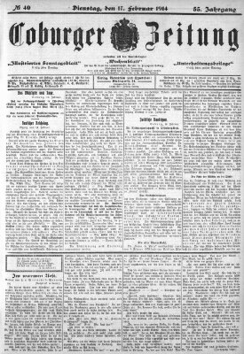 Coburger Zeitung Dienstag 17. Februar 1914