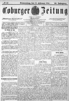 Coburger Zeitung Donnerstag 19. Februar 1914