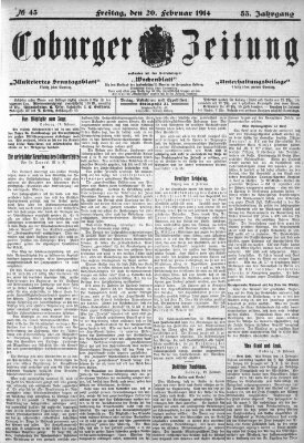 Coburger Zeitung Freitag 20. Februar 1914