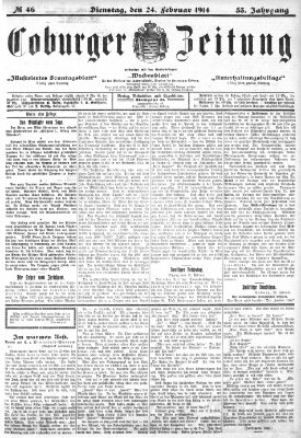 Coburger Zeitung Dienstag 24. Februar 1914