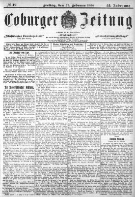 Coburger Zeitung Freitag 27. Februar 1914