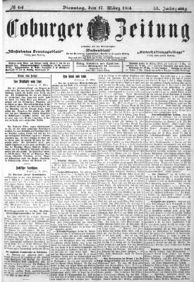 Coburger Zeitung Dienstag 17. März 1914