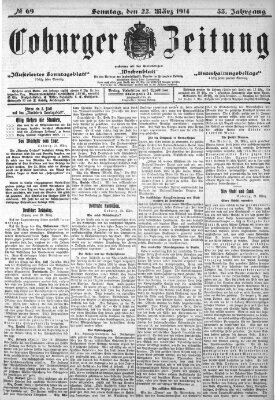 Coburger Zeitung Sonntag 22. März 1914