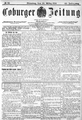 Coburger Zeitung Dienstag 24. März 1914