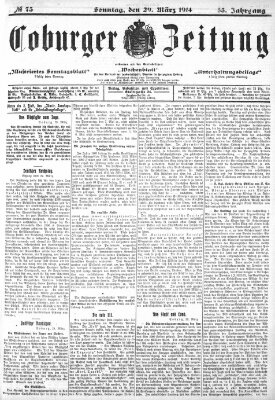 Coburger Zeitung Sonntag 29. März 1914